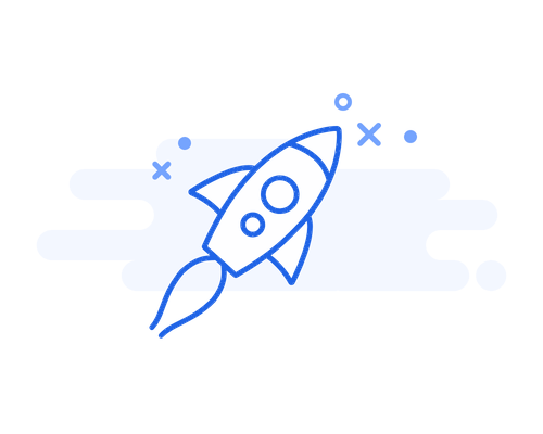 Illustration of a rocket launching, representing Merdeka LLM's growth